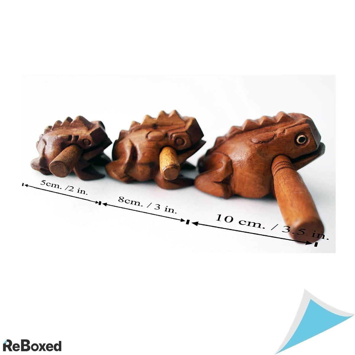 Guiro Set 3 Instrumente de Percutie Lemn Sunet Broasca