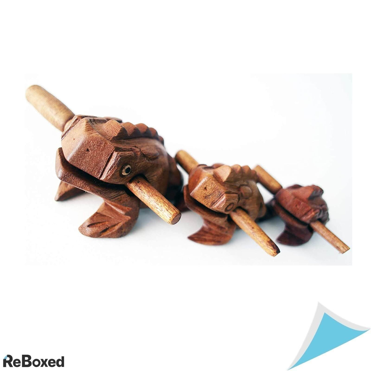 Guiro Set 3 Instrumente de Percutie Lemn Sunet Broasca