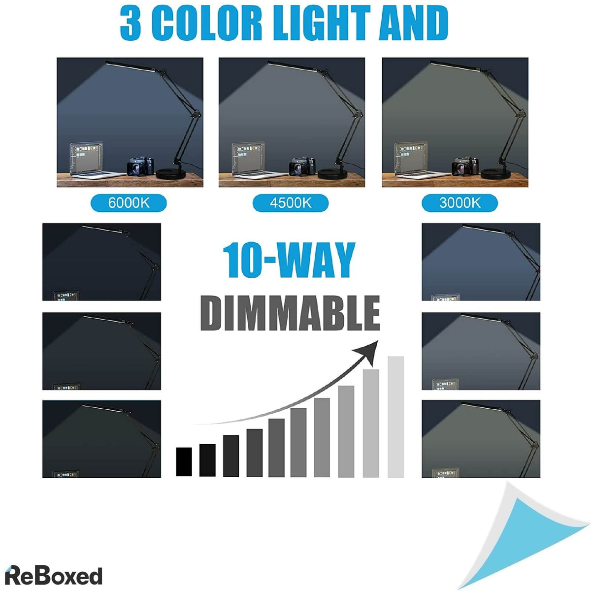 Guukin Lampa de Masa LED 3 Moduri Culoare Dimmer 10 Niveluri
