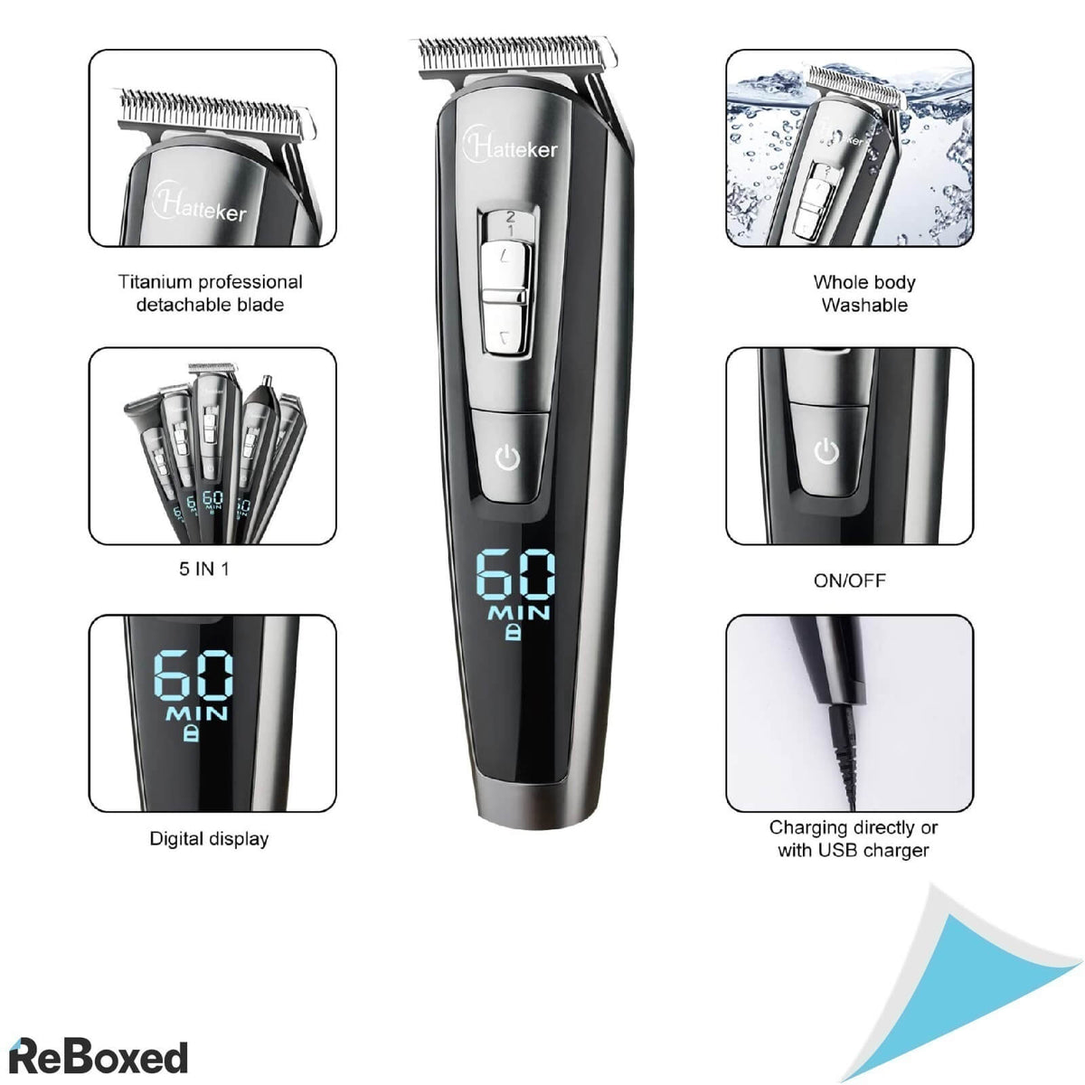 Hatteker Aparat Multifunctional de Ingrijire 5in1 Tuns Barbati