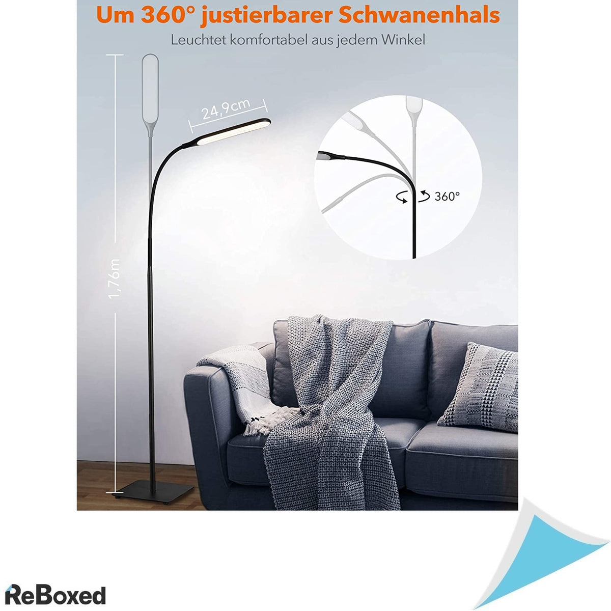 Herilios Lampa LED de Podea Reglabila 360 grade Dimabila 3-6000K