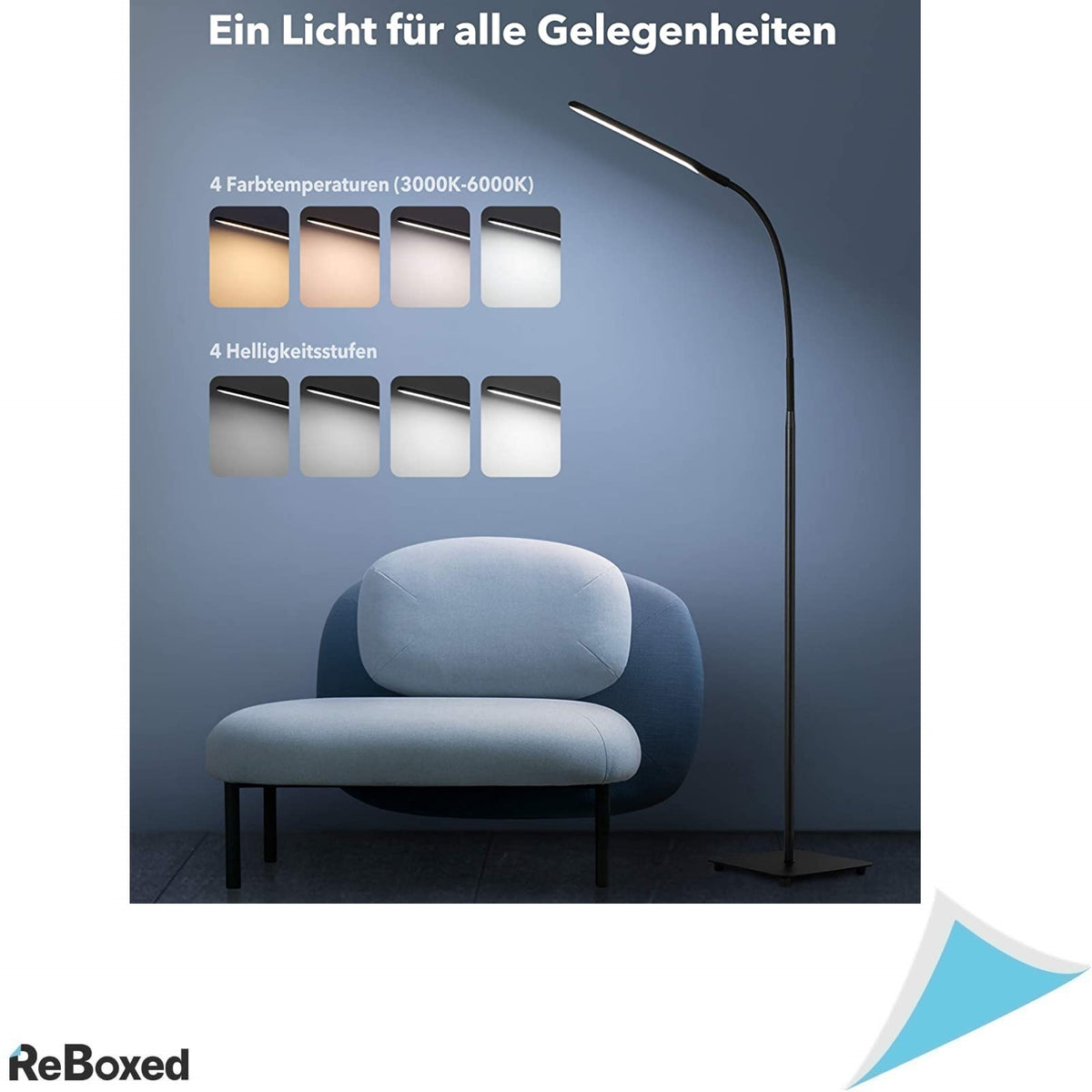 Herilios Lampa LED de Podea Reglabila 360 grade Dimabila 3-6000K