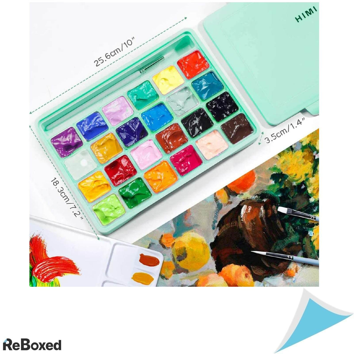 Himi Set 24 Culori Vibrante Gouache 30ml Pictura si 3 Pensule