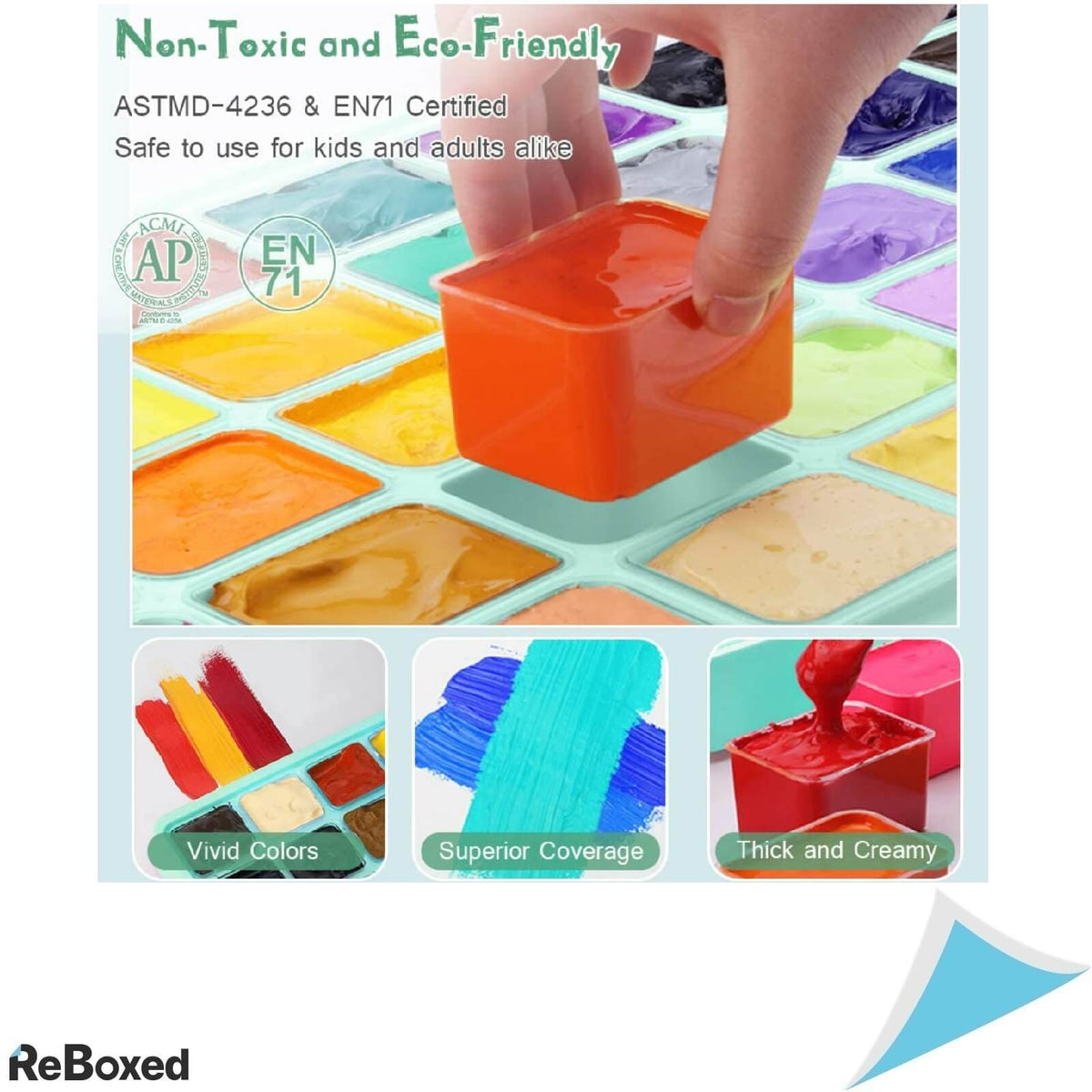 Himi Set 24 Culori Vibrante Gouache 30ml Pictura si 3 Pensule