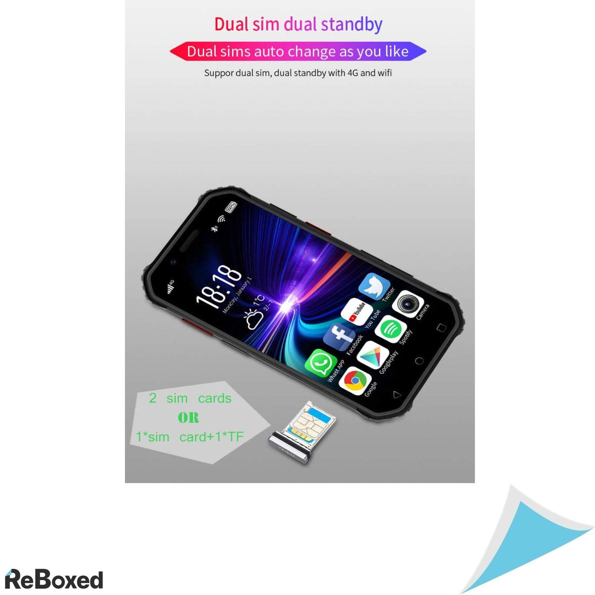 Mini SmartPhone 3 inch LCD 4G DualSim IP68 GPS NFC 3+64GB ROM