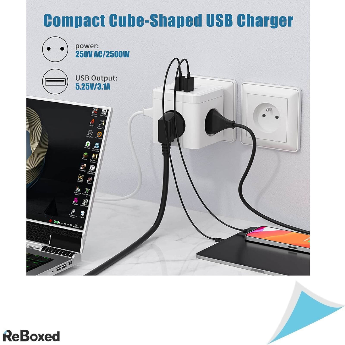 Hitrends Power Cube 6-1 Priza Multipla si USB cu 3.1A fiecare