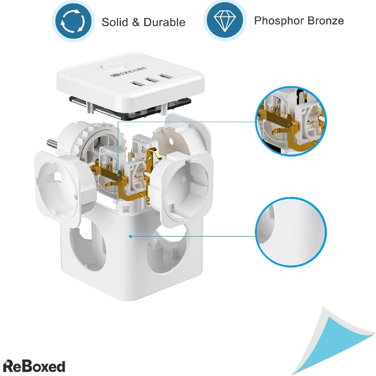 Hitrends Power Cube 6-1 Priza Multipla si USB cu 3.1A fiecare