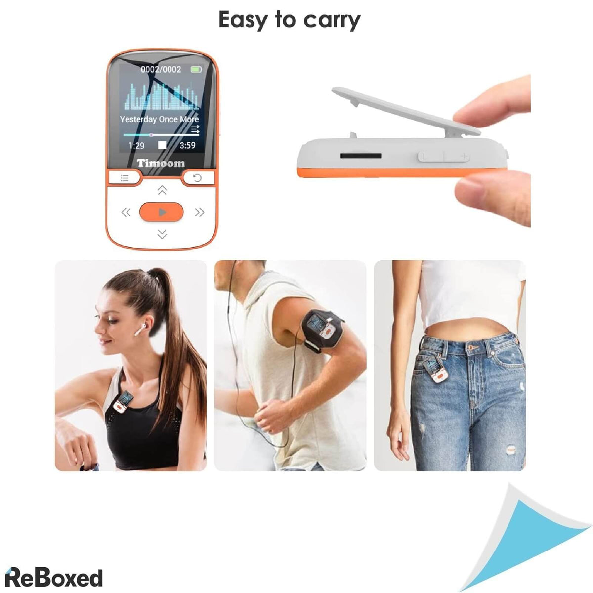 HOCO Mini MP3 Player 32GB Sports Bluetooth Recorder Orange