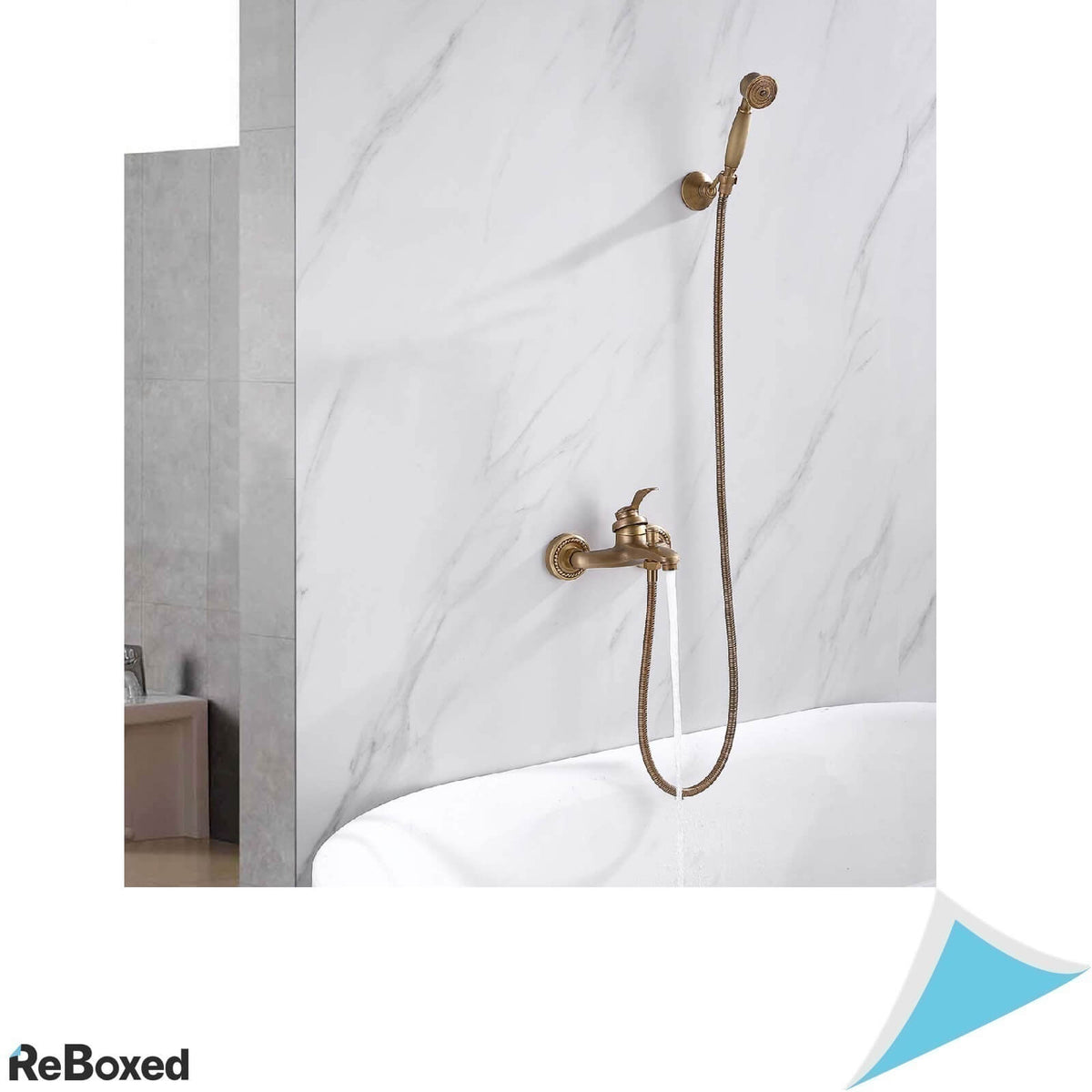 HomeLava Set Baterie si Dus din Alama Antica si Cartus Ceramic