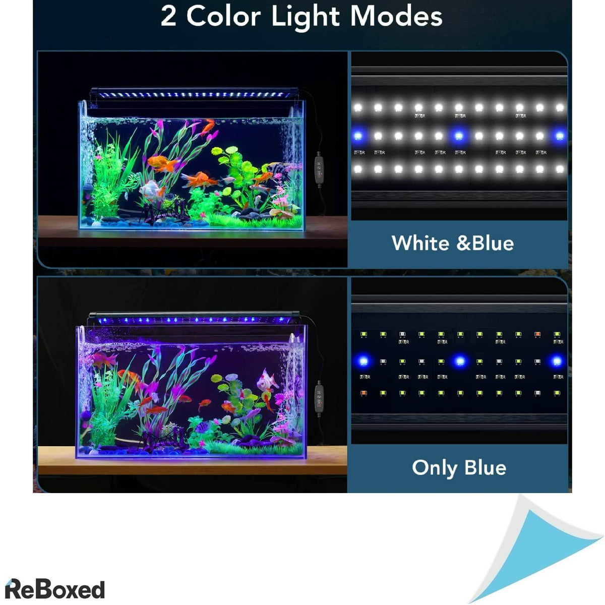 Lumina LED 20W Acvarii 90-120cm Suporturi Extensibile Alba-Albastra