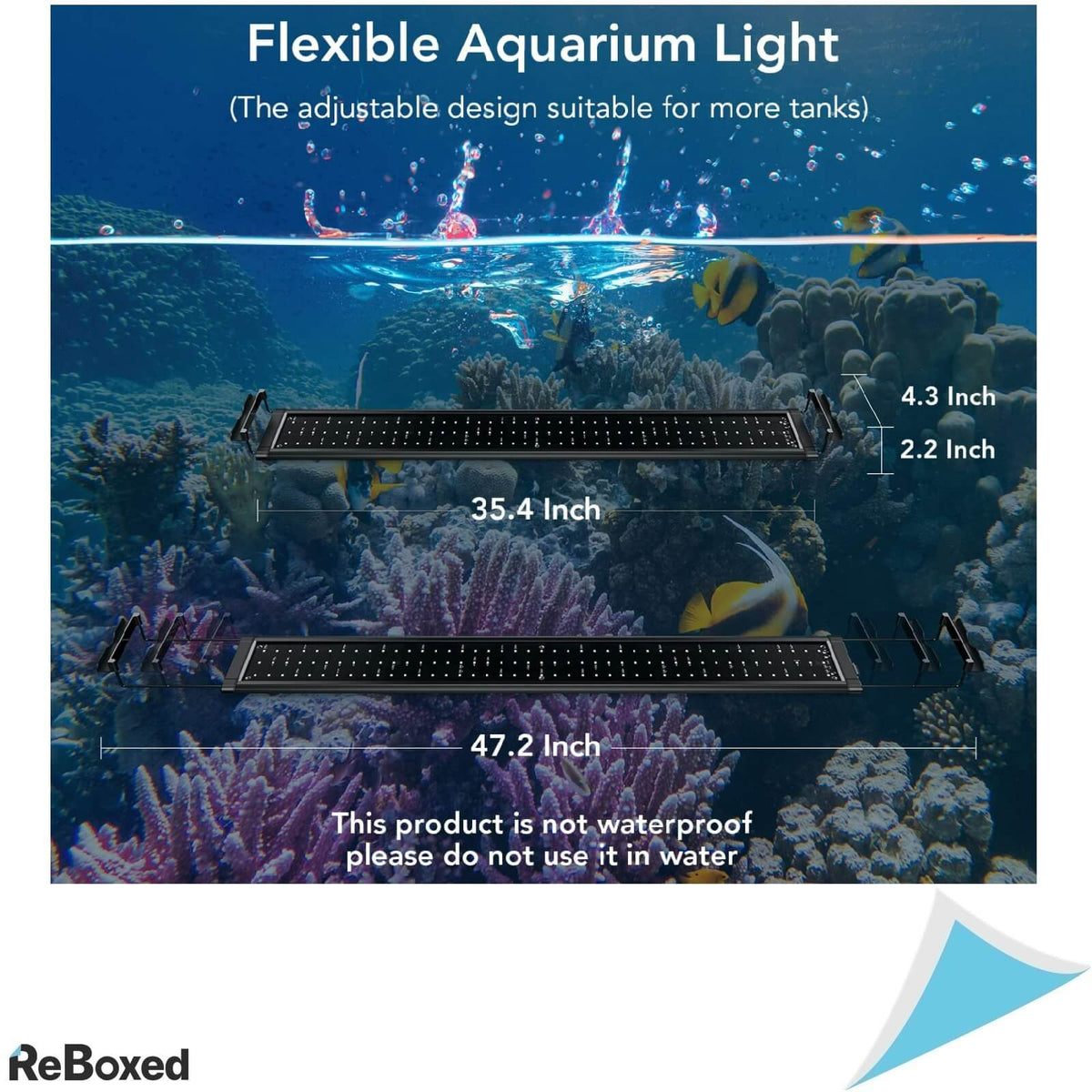 Lumina LED 20W Acvarii 90-120cm Suporturi Extensibile Alba-Albastra