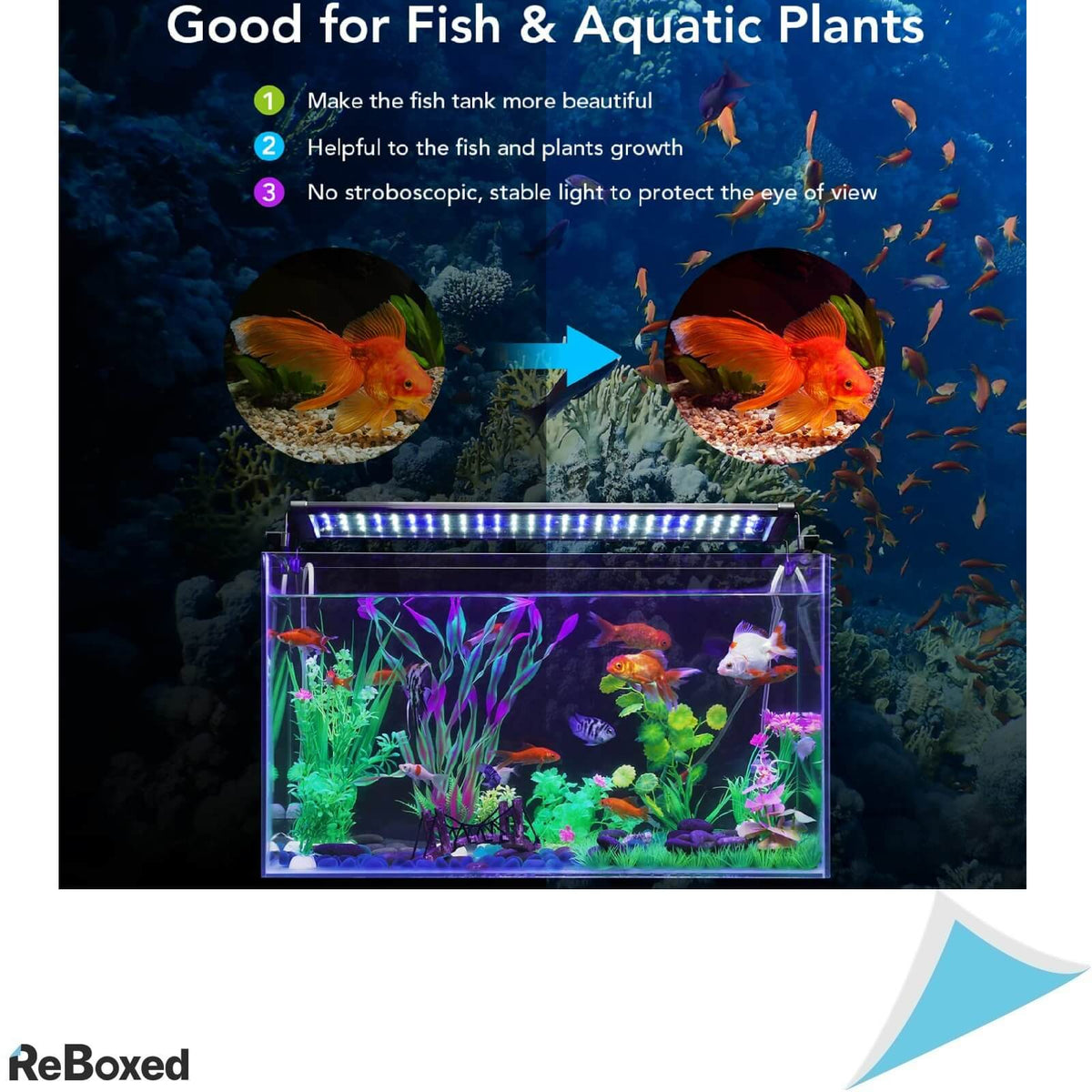 Lumina LED 20W Acvarii 90-120cm Suporturi Extensibile Alba-Albastra