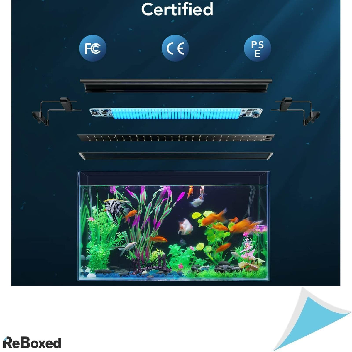 Lumina LED 20W Acvarii 90-120cm Suporturi Extensibile Alba-Albastra