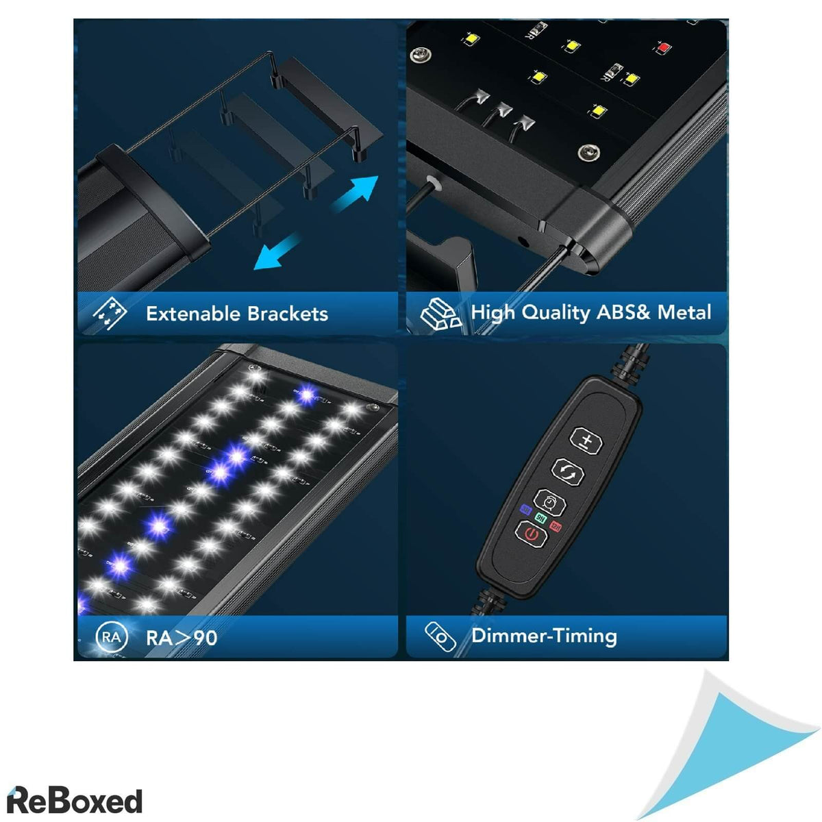 Lumina LED 20W Acvarii 90-120cm Suporturi Extensibile Alba-Albastra