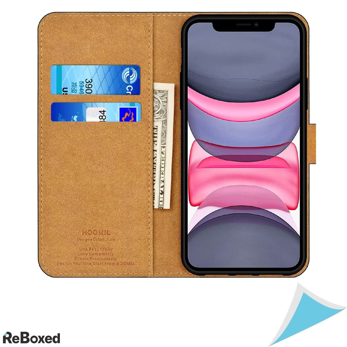 Hoomil MagFlip Husa pentru iPhone 11 din Piele cu Suport Card