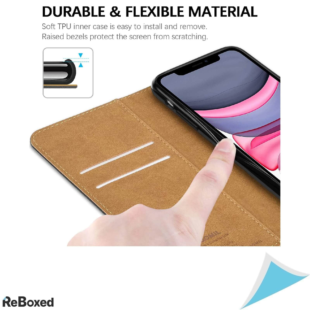 Hoomil MagFlip Husa pentru iPhone 11 din Piele cu Suport Card