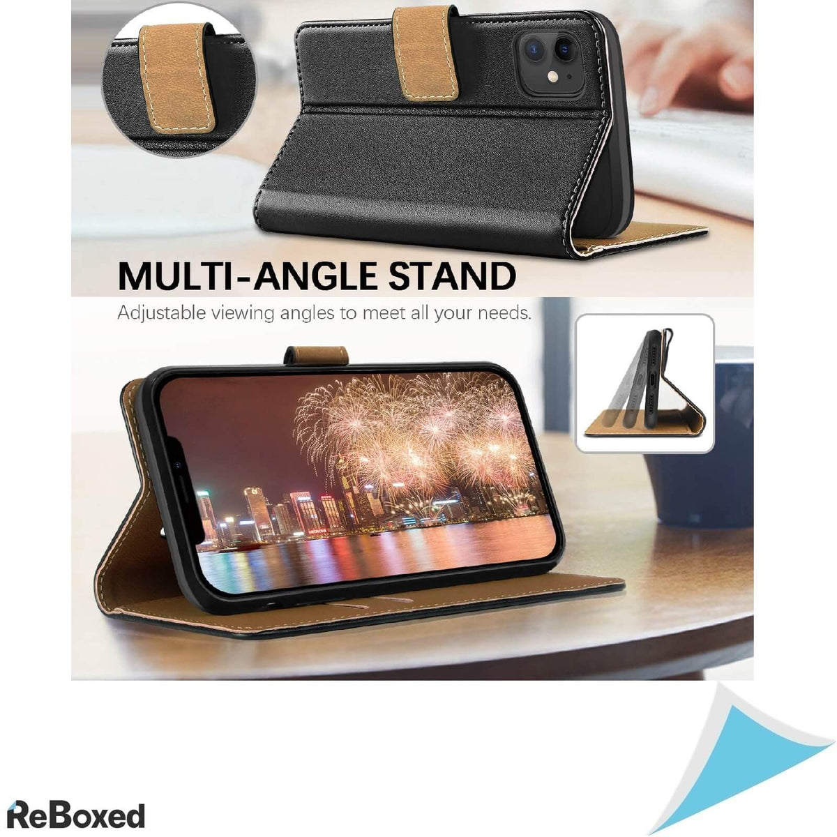 Hoomil MagFlip Husa pentru iPhone 11 din Piele cu Suport Card