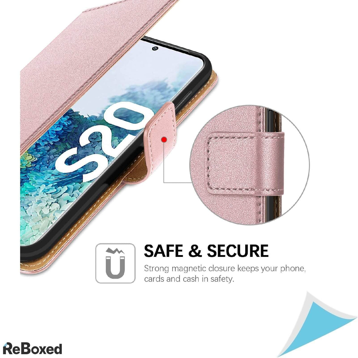 Hoomil Husa MagFlip pentru Samsung Galaxy S20 Rose Gold