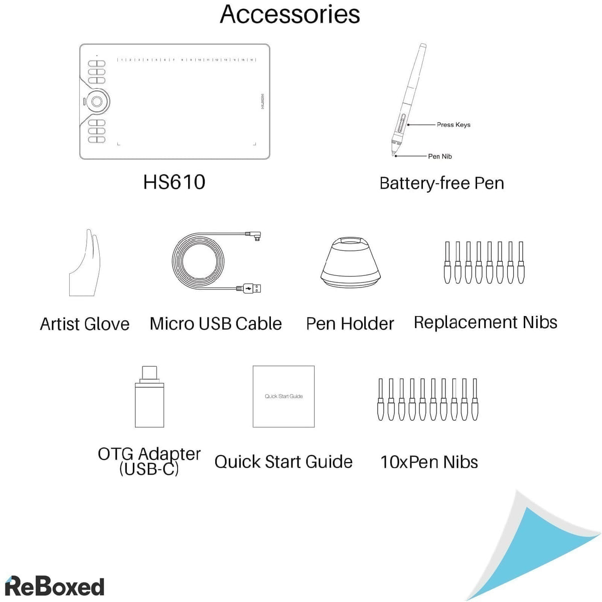 Huion HS610 Tableta Grafica 266pps 8192 Niveluri Presiune PW100 Pen