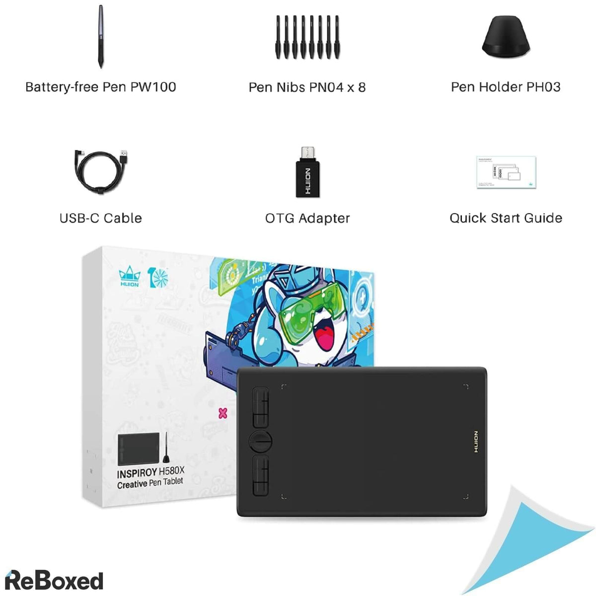 Huion H580X Tableta Grafica 220pps 8192 Niveluri Presiune PW100 Pen