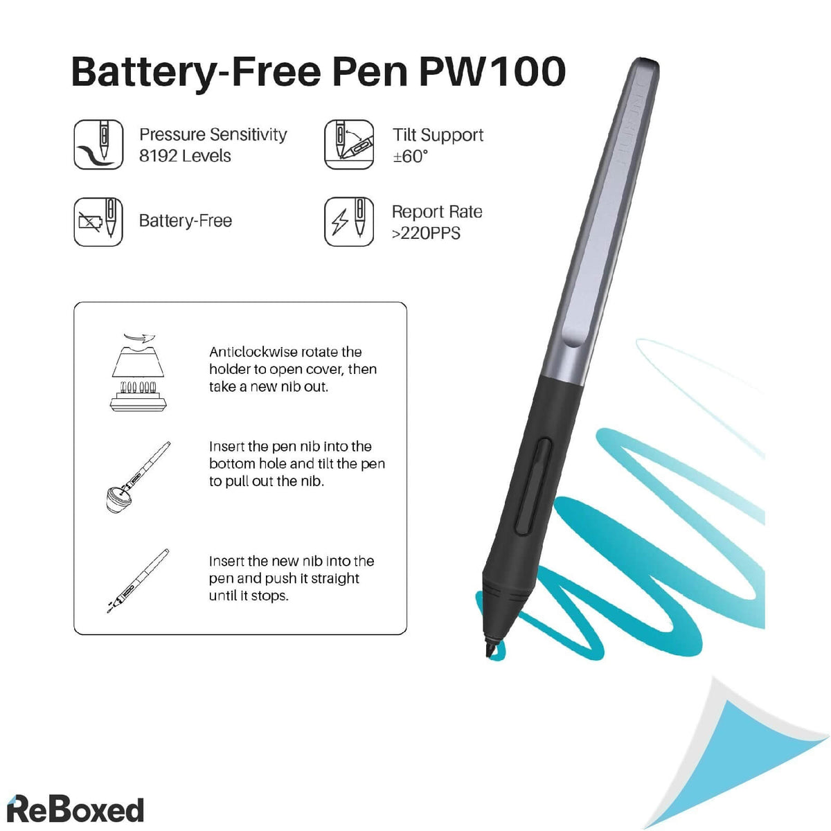 Huion H610 PRO Tableta Grafica USB 5080LPI 233PPS stilou PW100