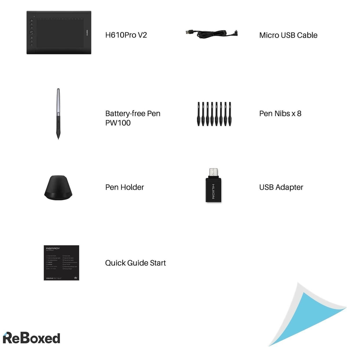 Huion H610 PRO Tableta Grafica USB 5080LPI 233PPS stilou PW100