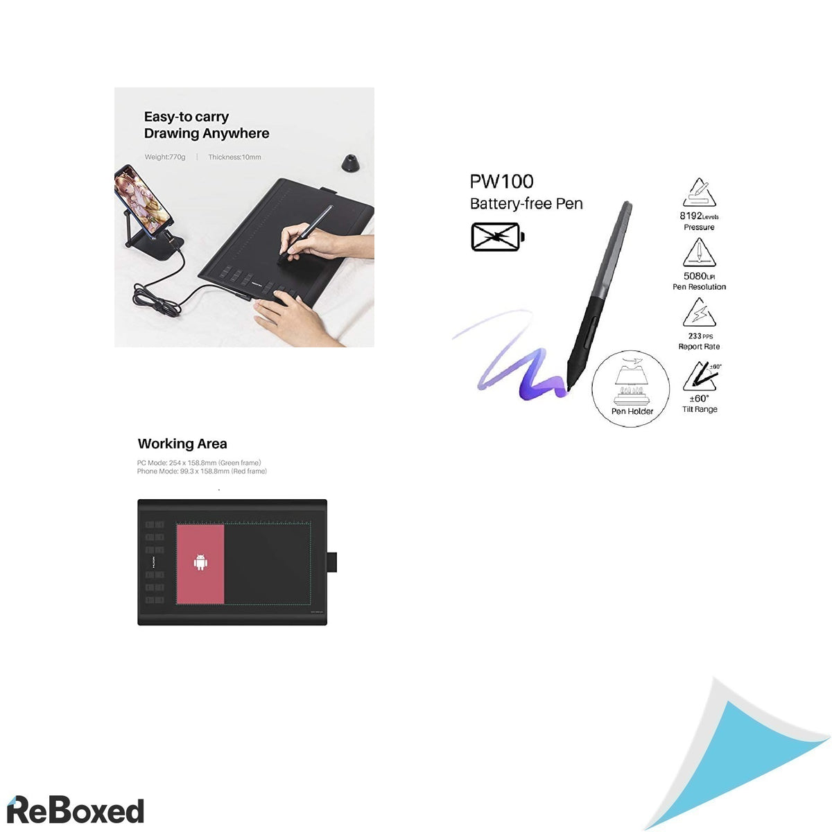 Huion H610 PRO Tableta Grafica USB 5080LPI 233PPS stilou PW100