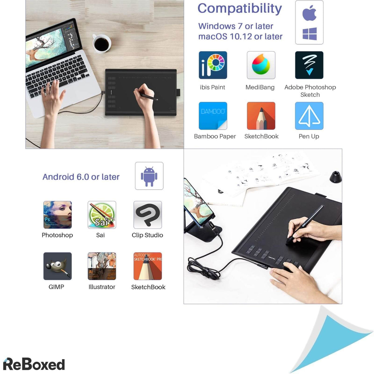 HUION Inspiroy H1060P Tableta Grafica Presiune 8192 5080LPI