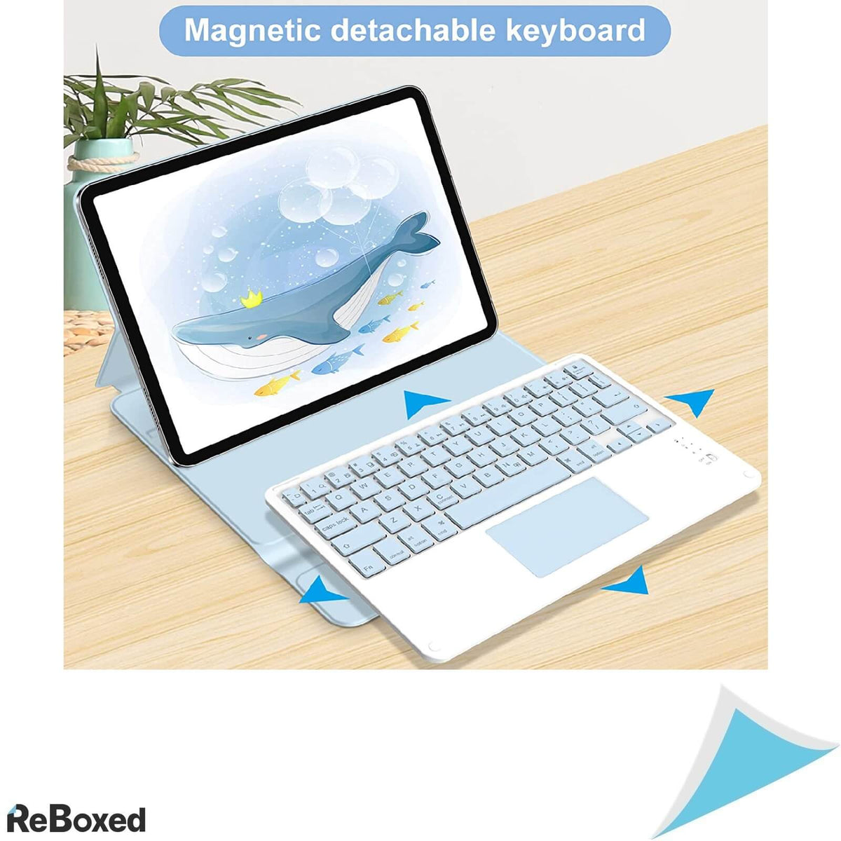 Husa Magnetica cu Tastatura Detasabila pentru Apple iPad Pro 11 Blue