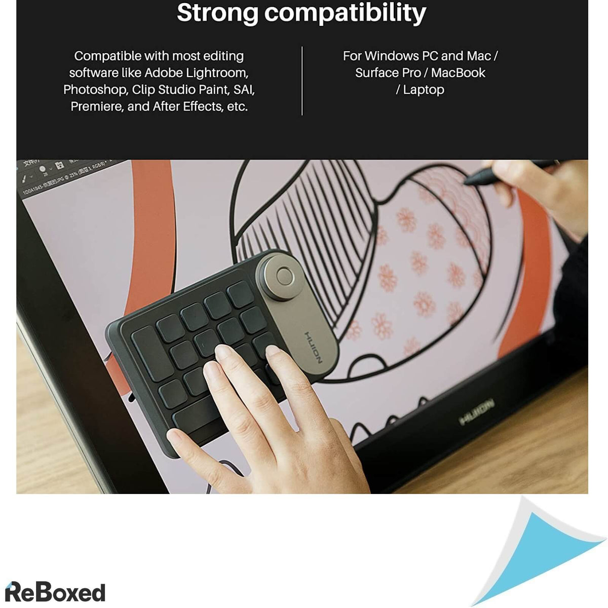 Huion KD100 KeyDial Mini 18 Taste Programabile USB-C WiFi