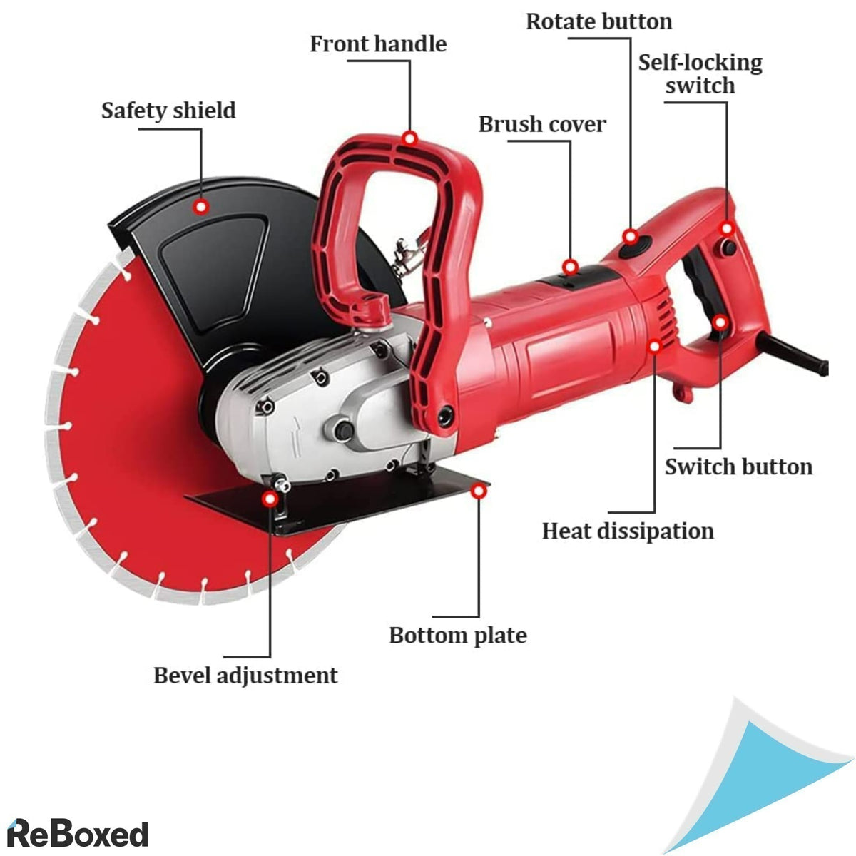 hzexun Polizor Unghiular Beton Granit 4300rpm adancime 110mm