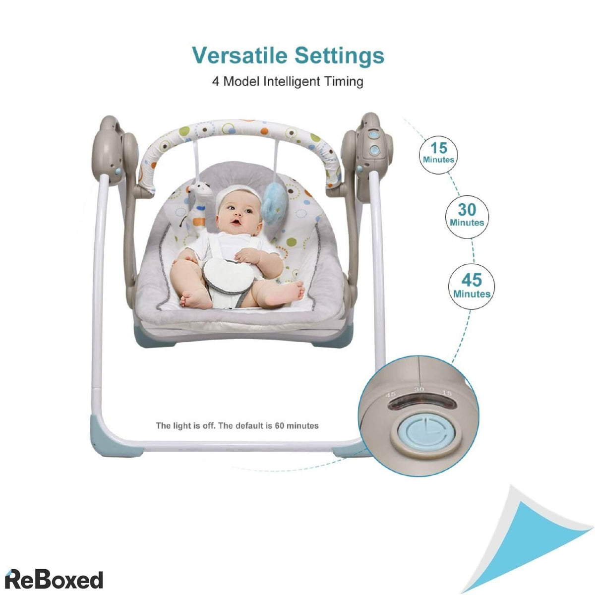 iEcoPower Leagan Electric cu Melodii Copii 0-18 luni Cappucino