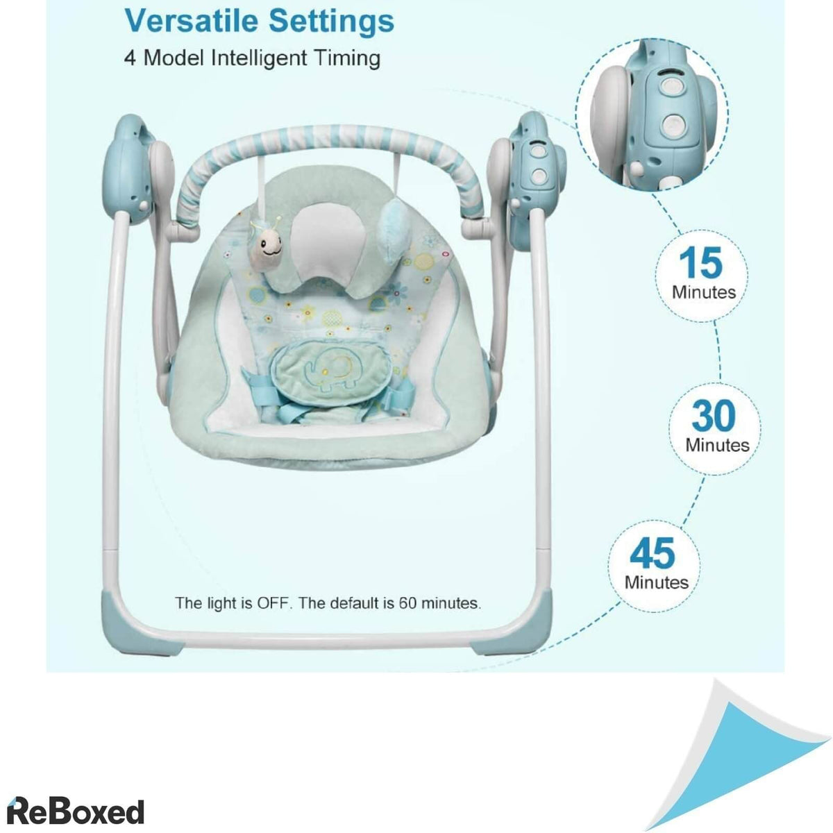 iEcoPower Leagan Electric cu Melodii Copii 0-18 luni Blue