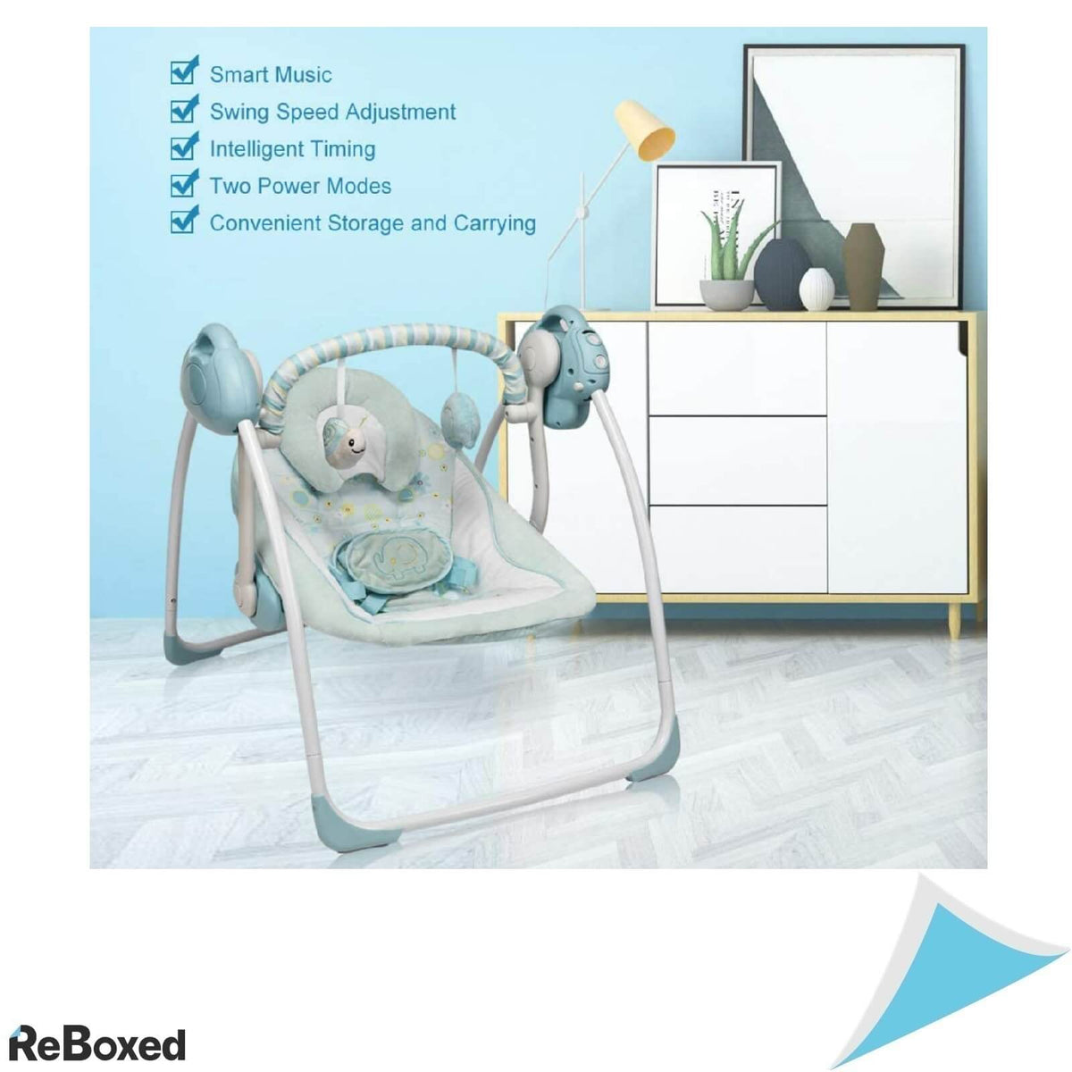 iEcoPower Leagan Electric cu Melodii Copii 0-18 luni Blue