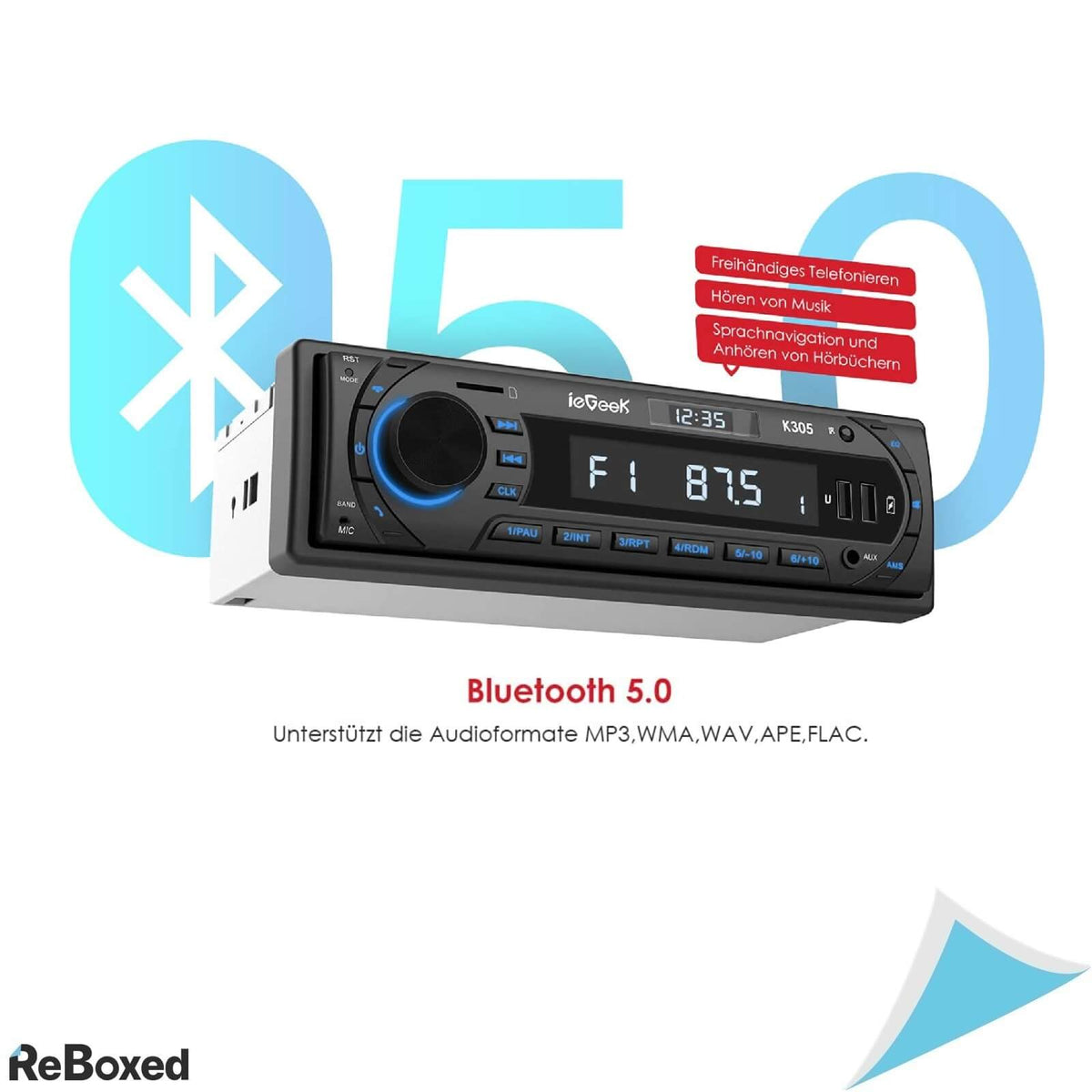 IeGeek K305 Radio Auto RDS MP3 FM SD USB Bluetooth si Telecomanda