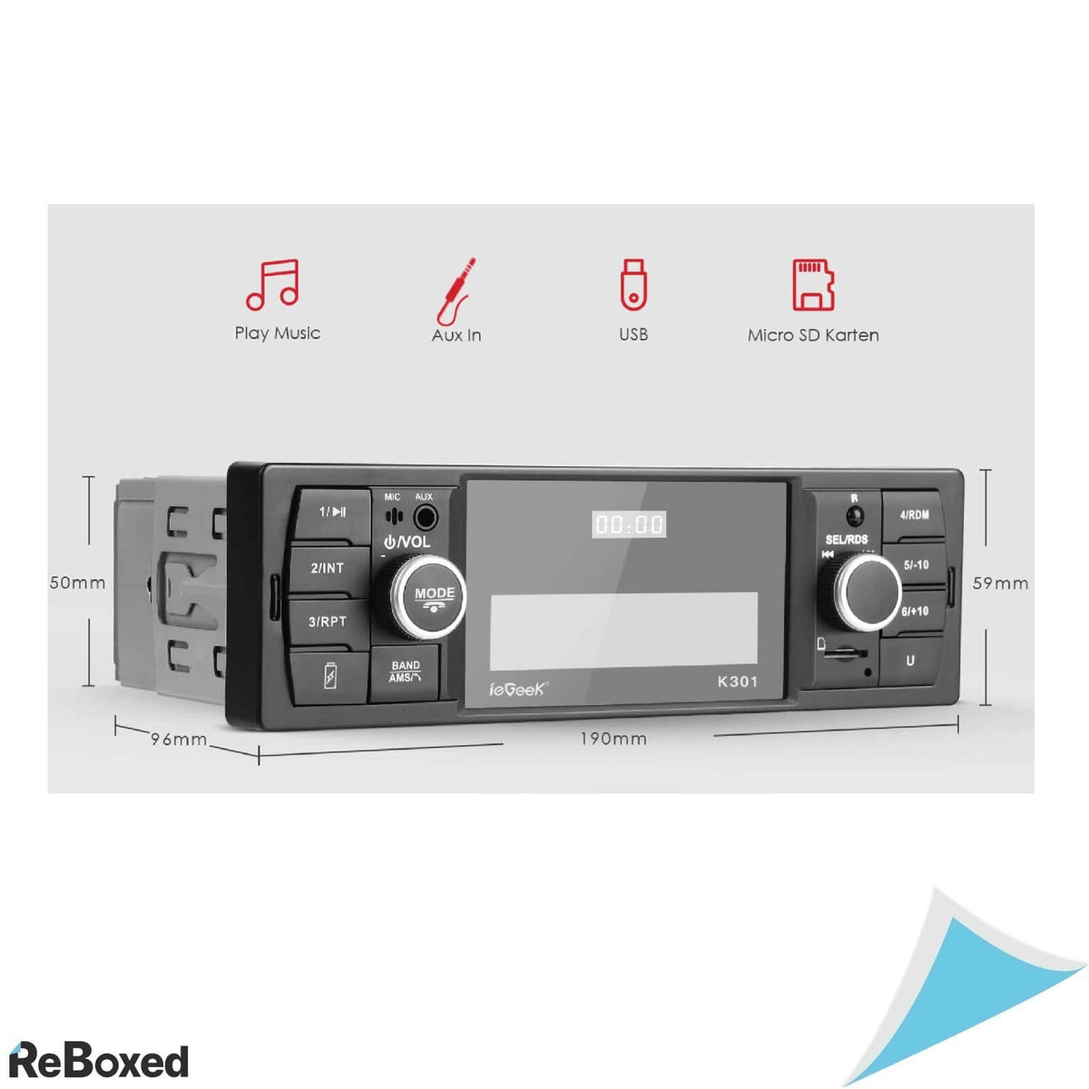 IeGeek K301 Radio Auto RDS MP3 FM SD USB Bluetooth si Telecomanda