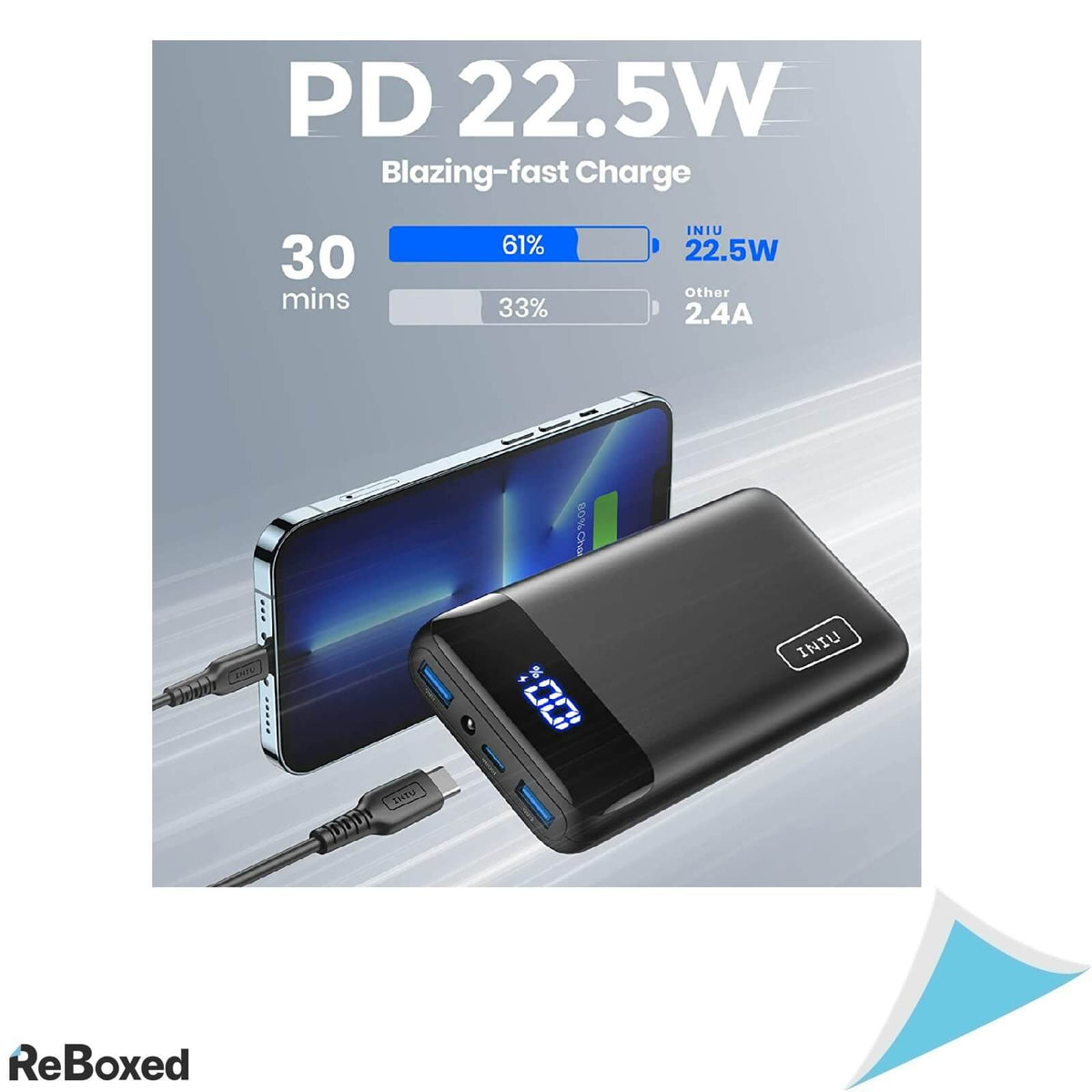 Iniu Power Bank Baterie 20000mhA 22.5W USB-C PD 3.0 QC 4.0