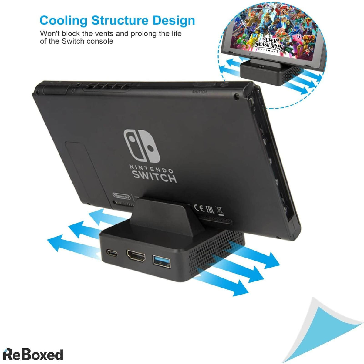 innoAura Dock Charger Nintendo Switch OLED USB-C HDMI USB3.0