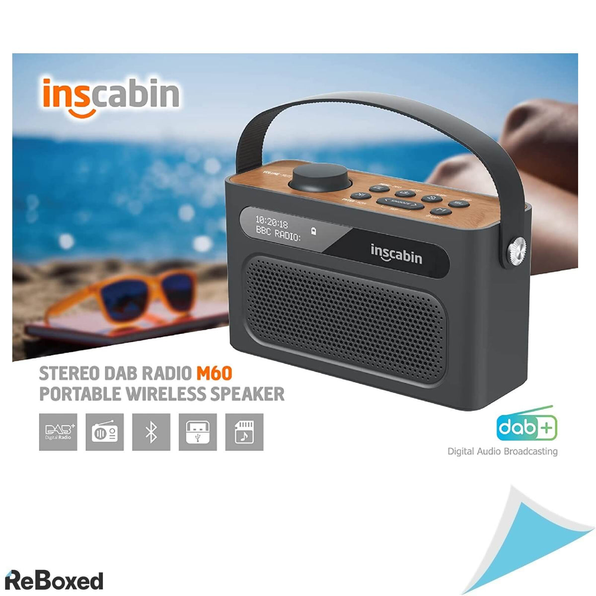 Inscabin M60 Radio Digital DAB+ FM Portabil Ceas Acumulator