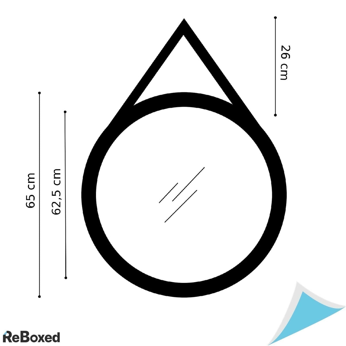 Inspire Oglinda 41cm Rotunda Decorativa de Perete Rama Metalica