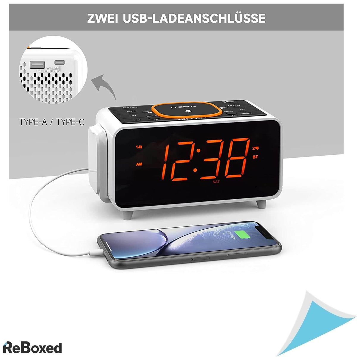 iToma CKS209 Ceas Digital Incarcare Wireless 15W Radio FM Alarma