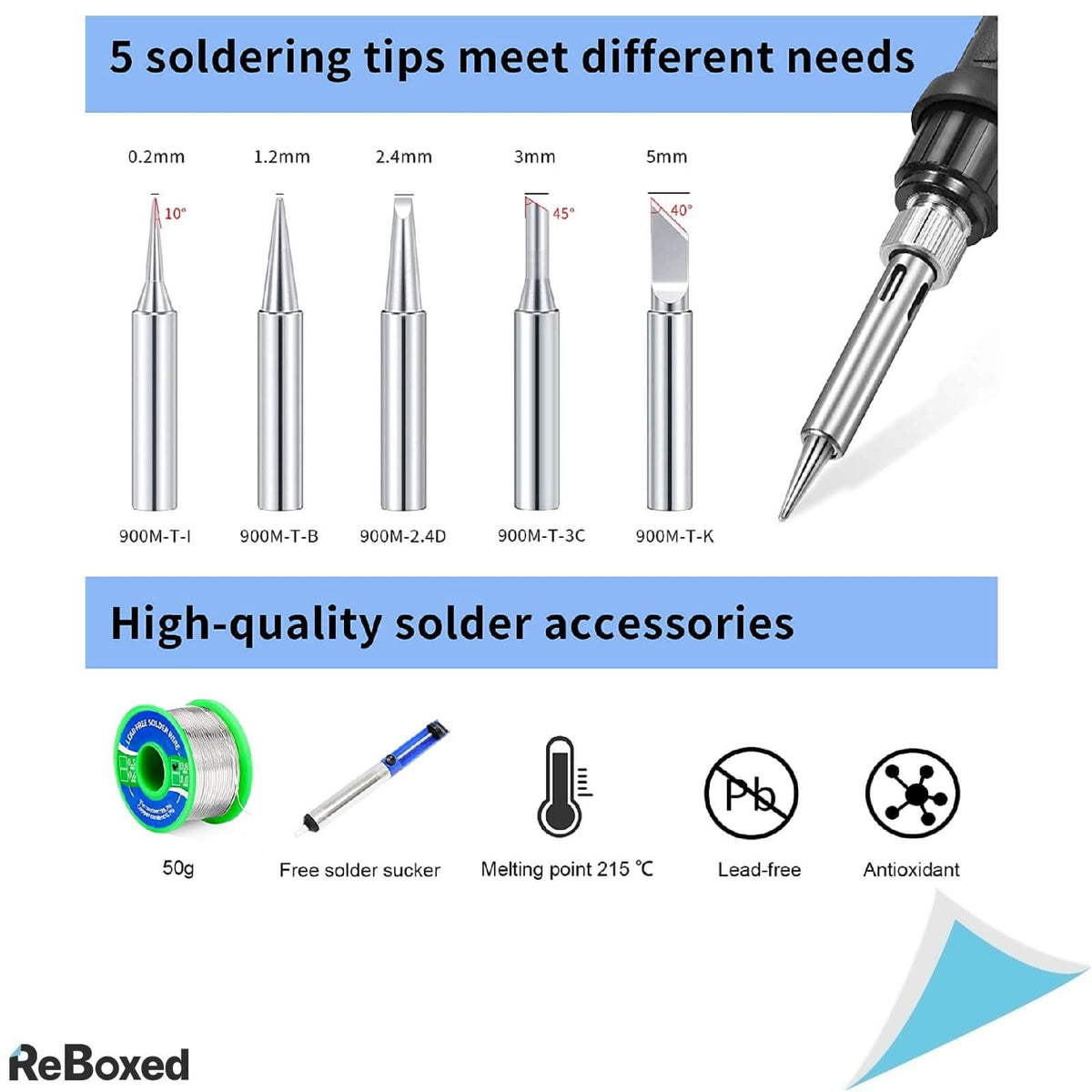 Statie de Lipit 60W 90-480 grade 5 Varfuri Cositor Accesorii