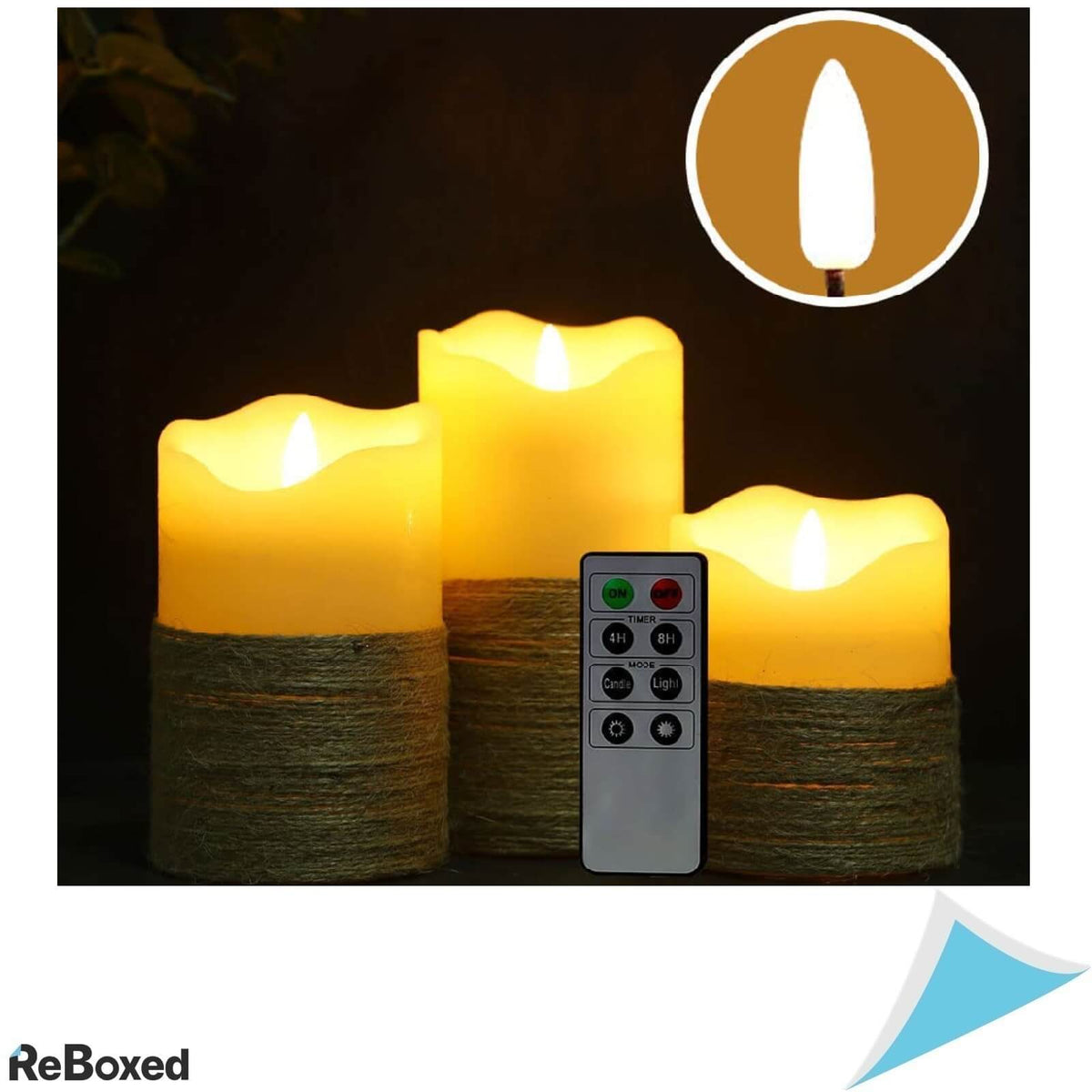 JHY Design Set 3 Lumanari Led Efect 3D si Telecomanda