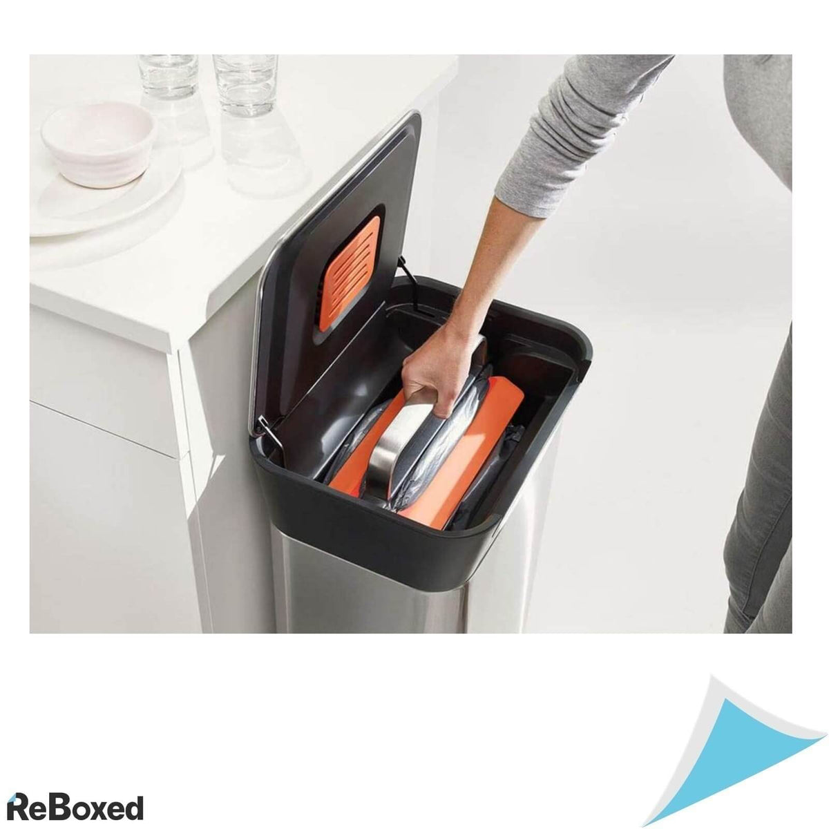 Joseph&amp;Joseph Cos de Gunoi cu Compactor 30 litri Otel