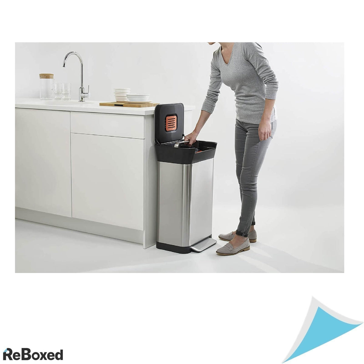 Joseph&amp;Joseph Cos de Gunoi cu Compactor 30 litri Otel