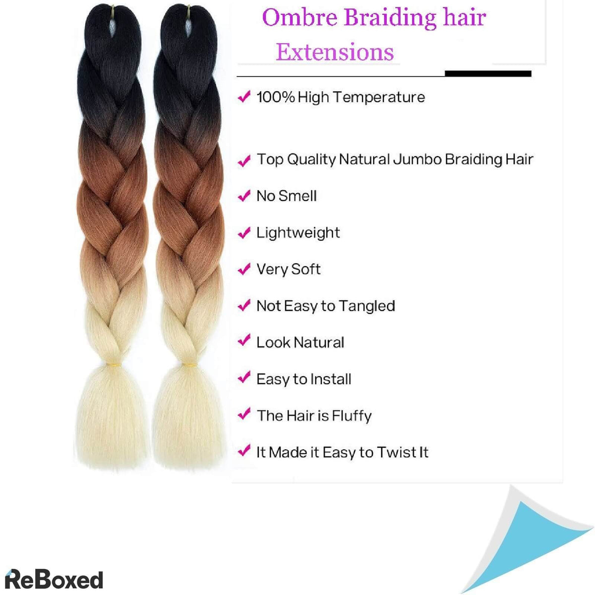 Jumbo Extensii Par Impletit 60cm Sintetic Rezistent la Caldura