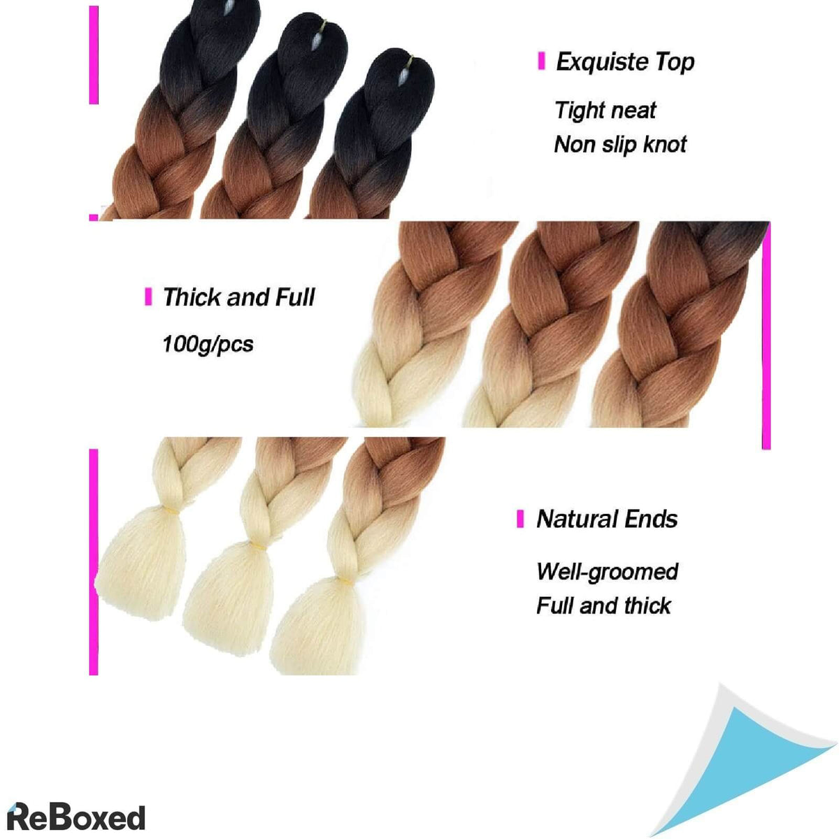 Jumbo Extensii Par Impletit 60cm Sintetic Rezistent la Caldura