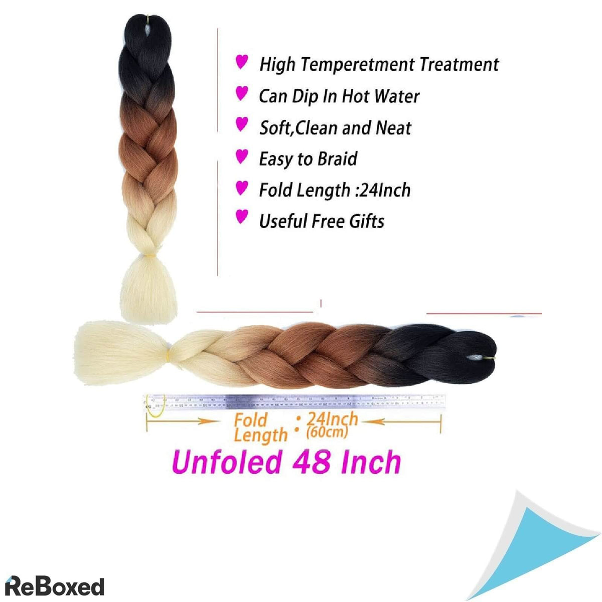Jumbo Extensii Par Impletit 60cm Sintetic Rezistent la Caldura