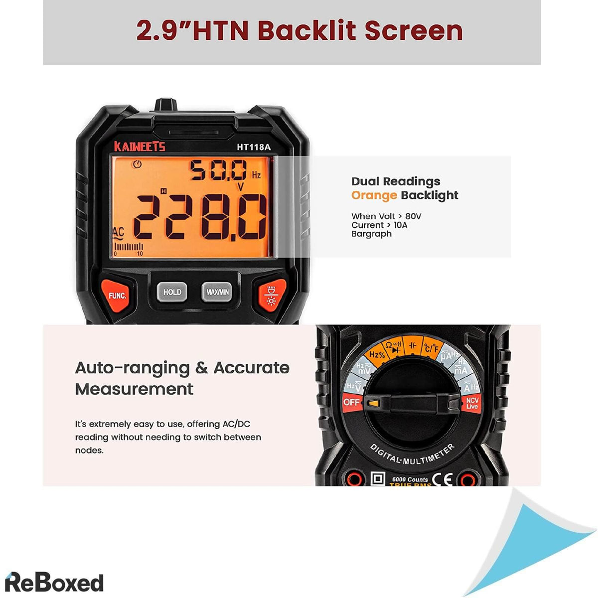 TRMS6000 Multimetru HT118A Digital Auto-Range si Scalare