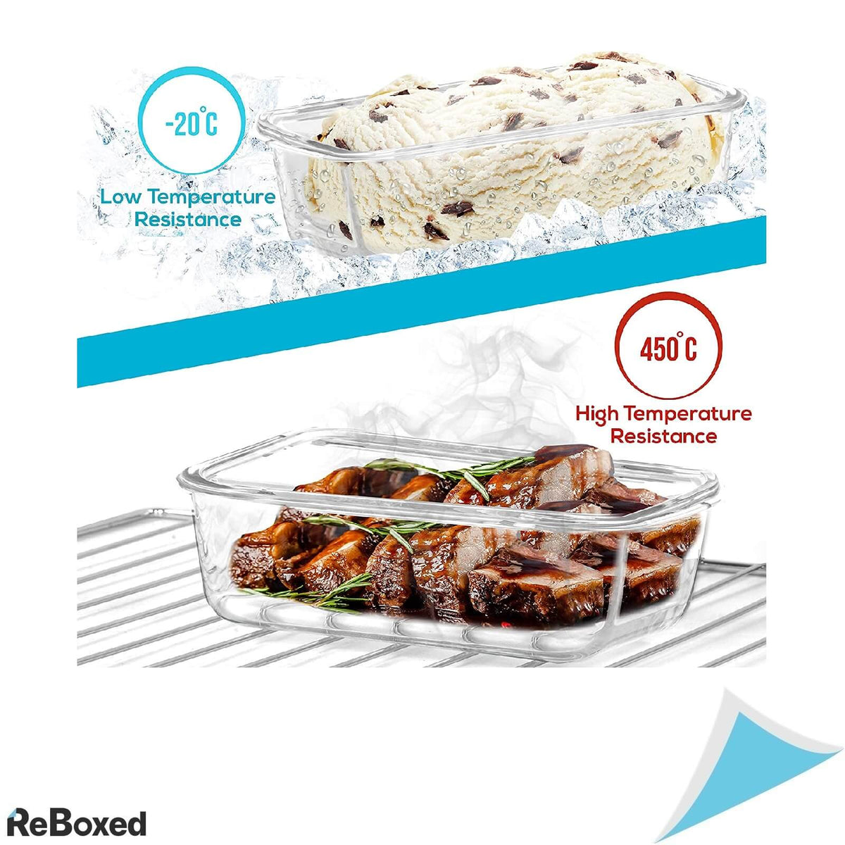 Kichly Set 9 Caserole Sticla Borosilicata cu Capace Sigilante